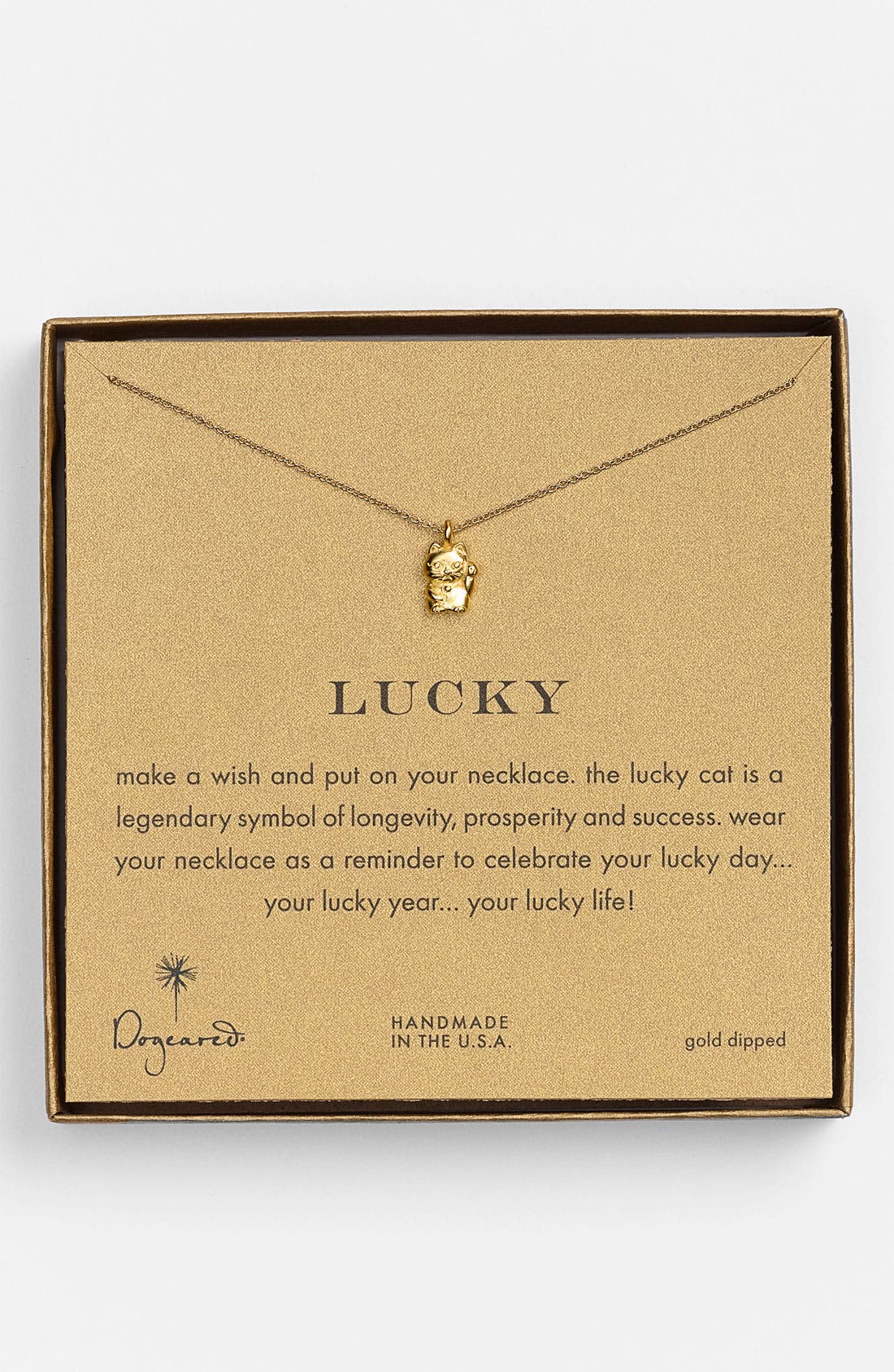Dogeared 'Lucky Cat' Pendant Necklace Nordstrom