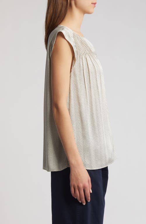 Shop Hugo Boss Boss Binalli Top In Soft Cream Chevron Print