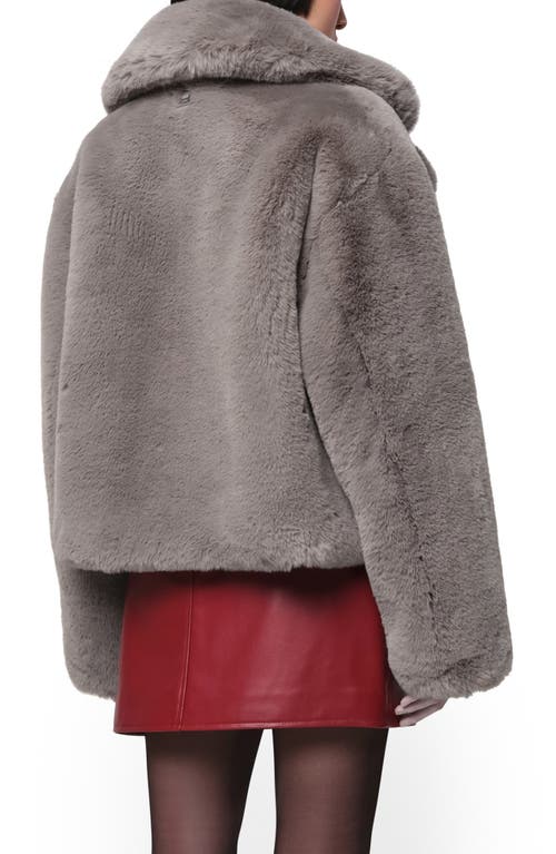 Shop Apparis Miller Crop Recycled Polyester Pluche™ Faux Fur Coat In Granite