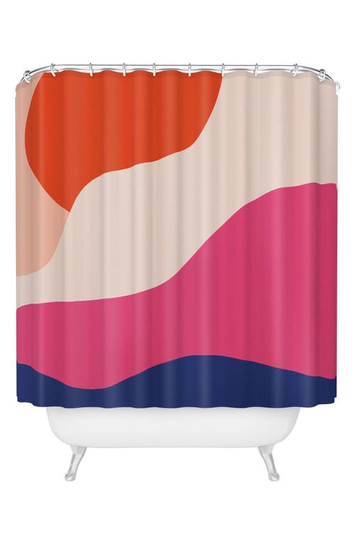 Deny Designs Hello Shower Curtain in Orange at Nordstrom