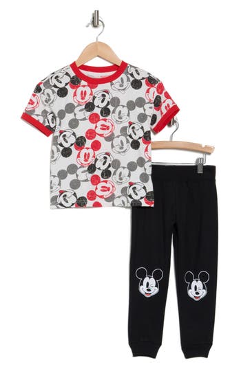 Shop Assorted Kids' Mickey Mouse Jogger Set In Off White