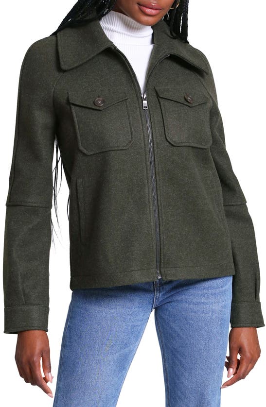 Avec Les Filles Zip-up Utility Jacket In Olive