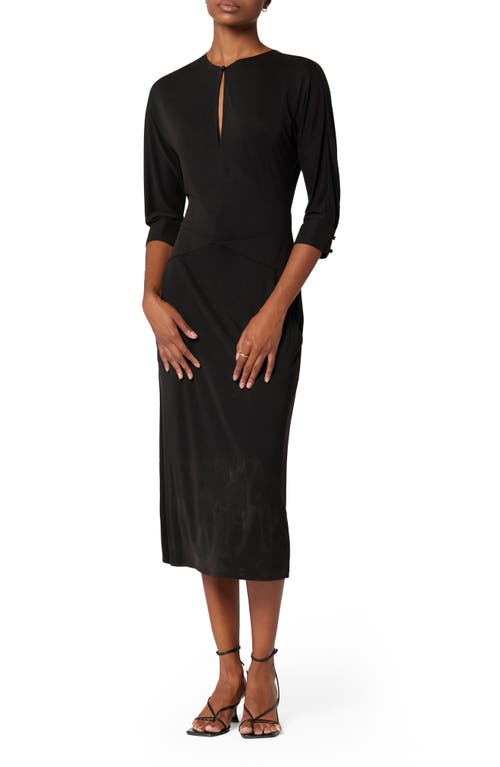 Equipment Maryse Cutout Back Midi Dress in True Black