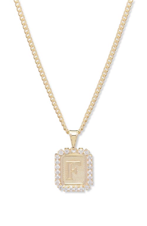 Royal Initial Card Necklace in Gold- F