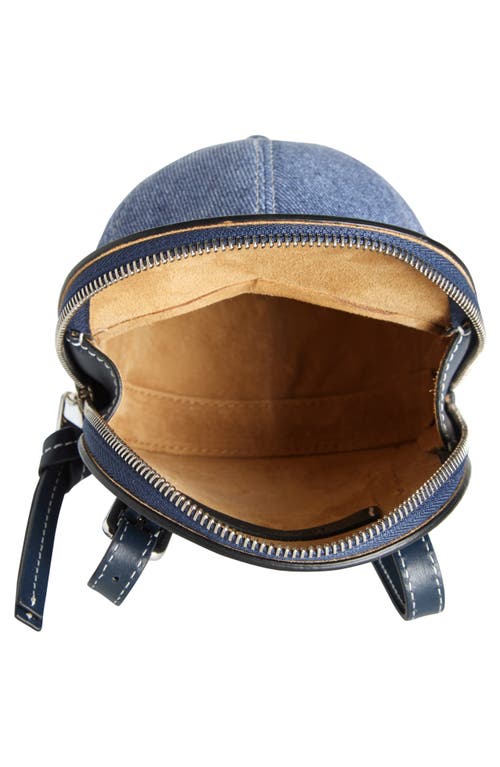 Shop Jw Anderson Medium Denim & Leather Cap Crossbody Bag In Blue