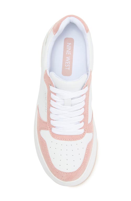 Shop Nine West Calpha Platform Sneaker In White/white