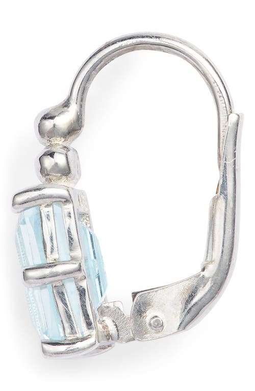 Anzie Dew Drop Carre Topaz Earrings In Blue Silver