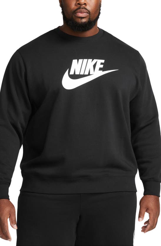 Shop Nike Fleece Graphic Pullover Sweatshirt In Black