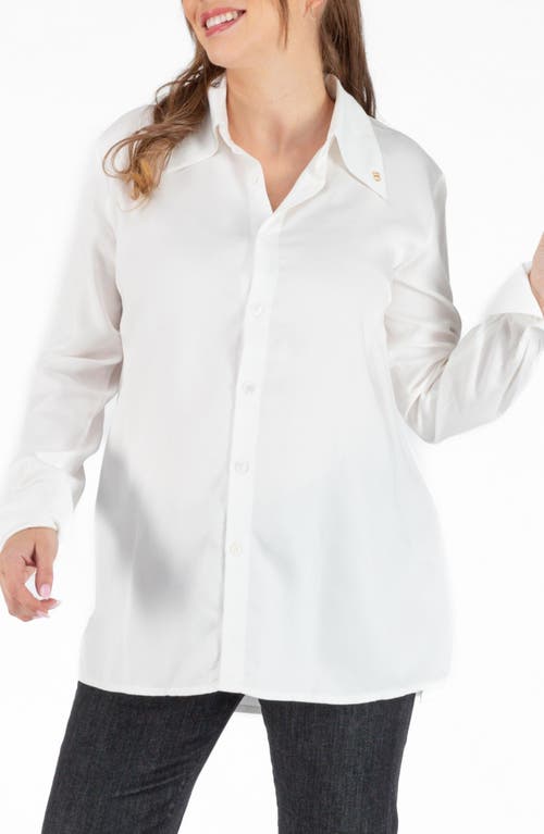 Tina Maternity/Nursing Button-Up Shirt in Natural