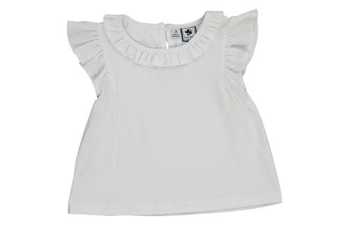 Shop Busy Bees Colette Ruffle Top In White Knit