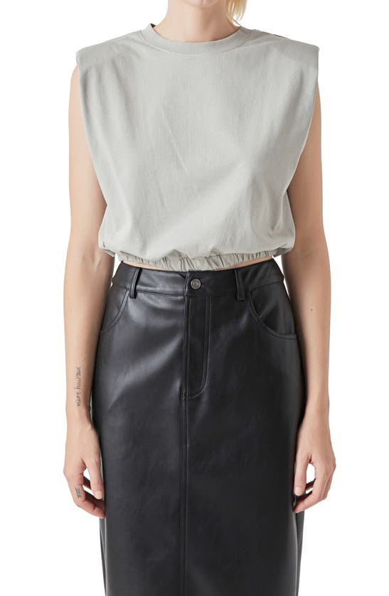 Grey Lab Open Back Crop T-shirt In Grey