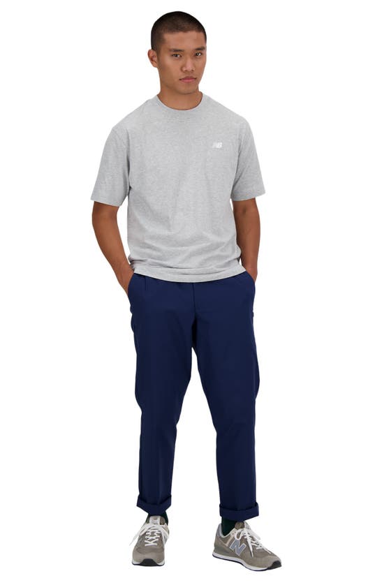 Shop New Balance Icon Straight Leg Twill Pants In Navy