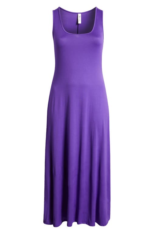 24seven Comfort Apparel Stretch A-line Tank Dress In Lilac