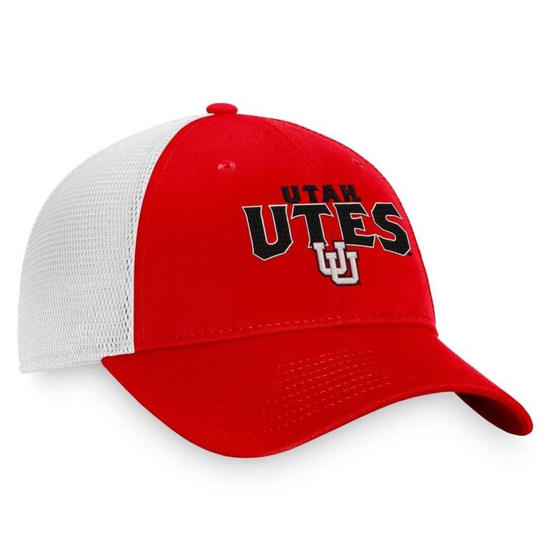 Top Of The World Red/white Utah Utes Breakout Trucker Snapback Hat ...