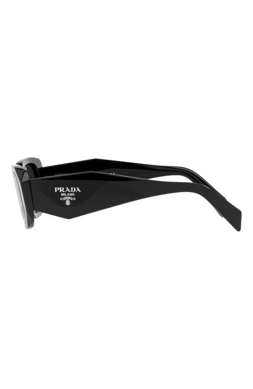 Shop Prada 51mm Rectangular Sunglasses In Black/dark Grey