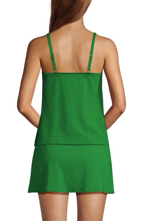 Lands' End Chlorine Resistant Tulip Hem Tankini Swimsuit Top In Fresh Grass