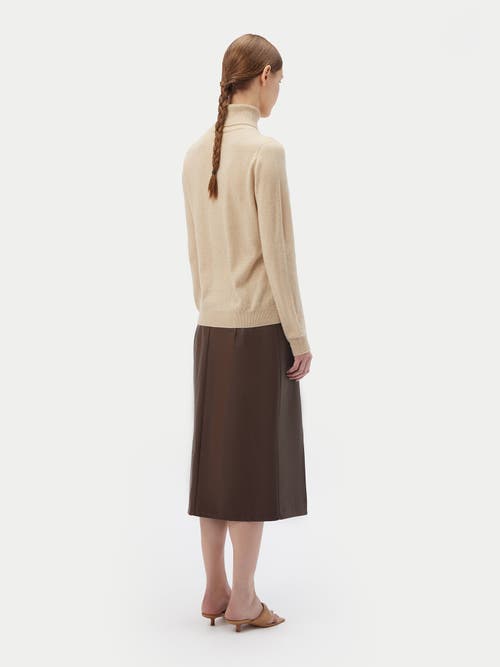 Shop Gobi Cashmere Classic Turtle Neck In Beige