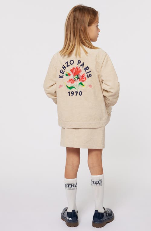 Shop Kenzo Kids' Logo Corduroy Skirt In Ivory