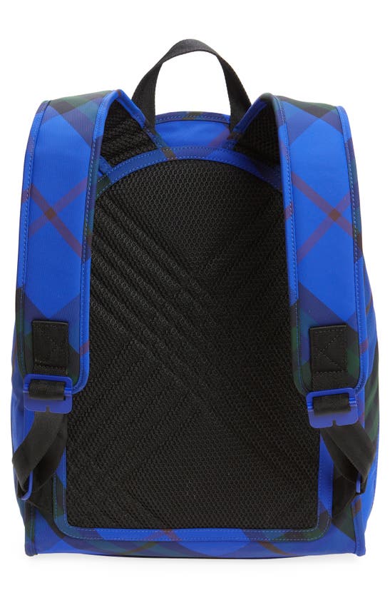 Shop Burberry Shield Check Nylon Backpack In Knight