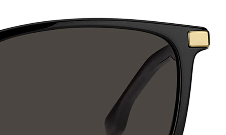 Shop Hugo Boss 57mm Rectangular Sunglasses In Black Gold