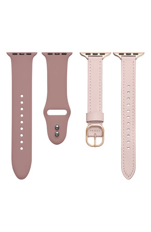 The Posh Tech Assorted 2-Pack Apple Watch Watchbands in Light Pink /Rose at Nordstrom, Size 42