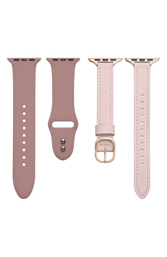 Shop The Posh Tech Assorted 2-pack Apple Watch® Watchbands In Light Pink / Rose