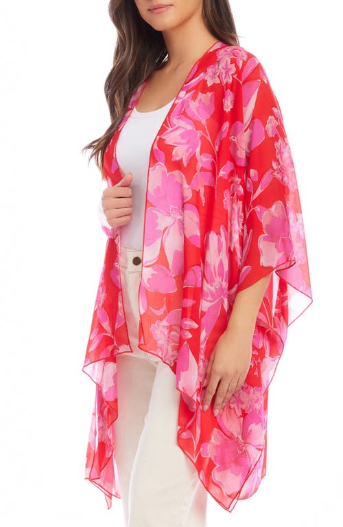 Karen Kane Floral Print Open Front Jacket In Floral Print