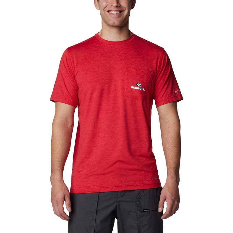 Shop Columbia Red Georgia Bulldogs Tech Trail Omni-wick T-shirt