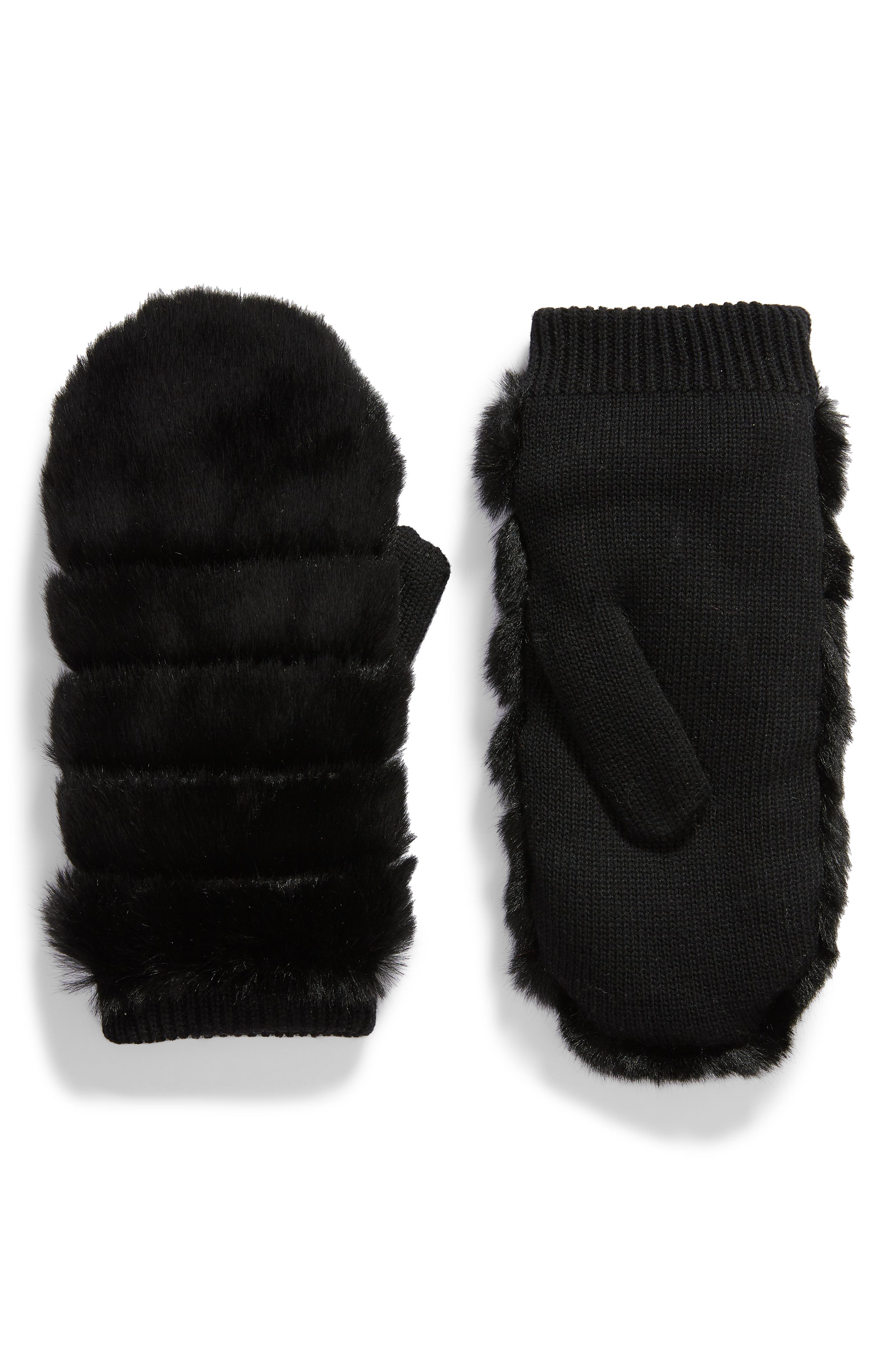 ugg faux fur mittens