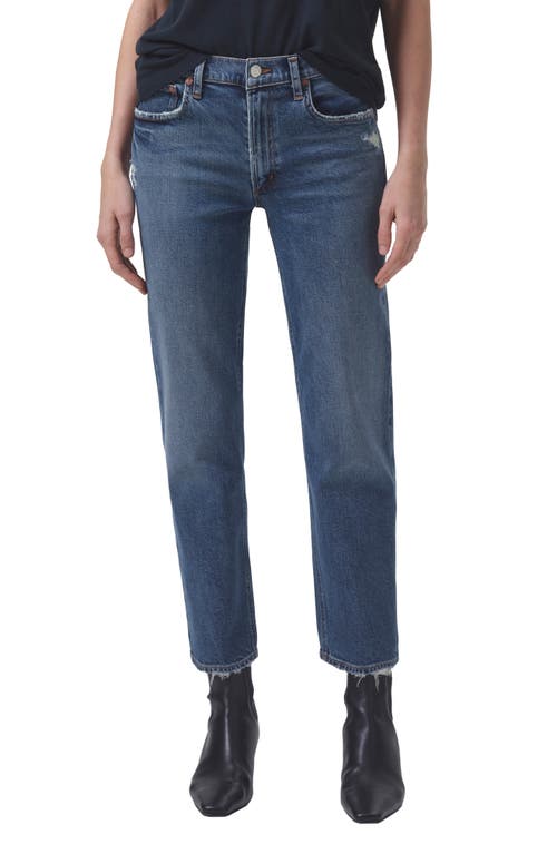Kye Mid Rise Ankle Straight Leg Jeans in Notion
