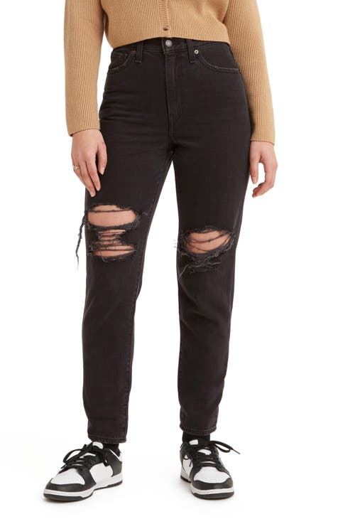 Womens Black Ripped Jeans