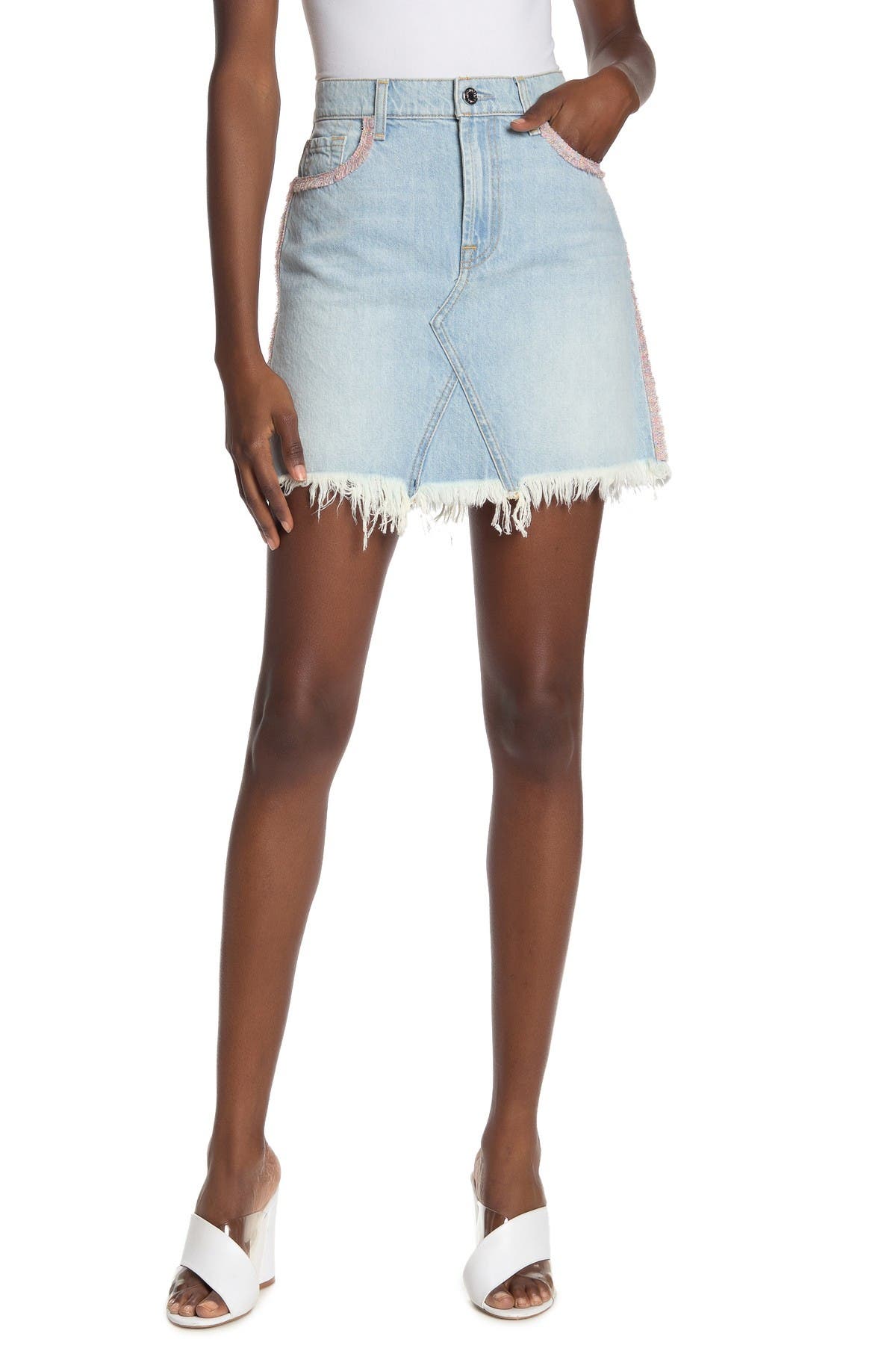 frayed mini skirt