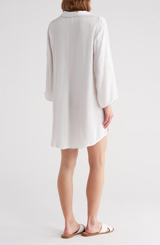 Shop Boho Me Oversize Cover-up Shirt In White