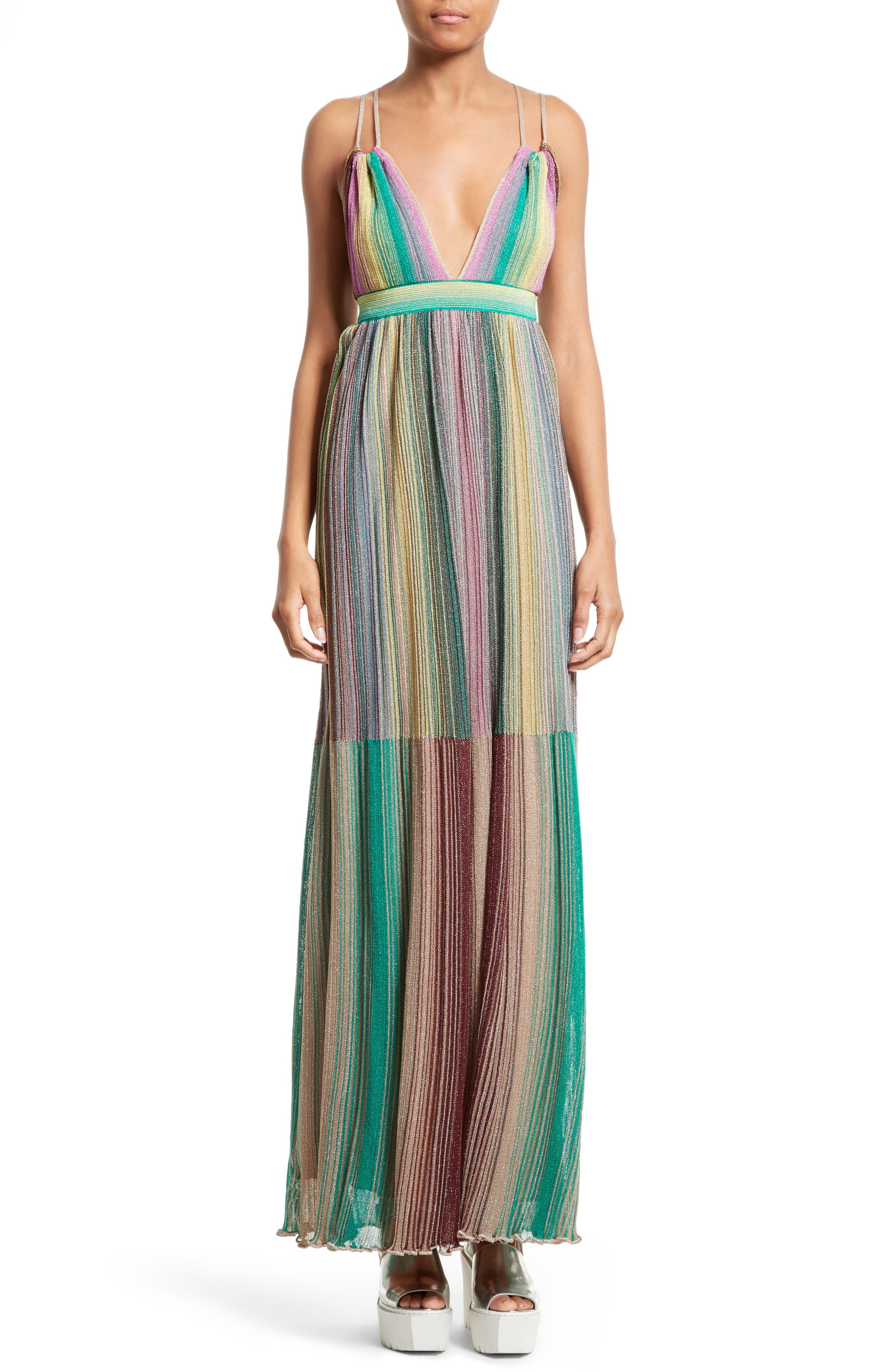 M Missoni Plissé Multicolor Maxi Dress | Nordstrom