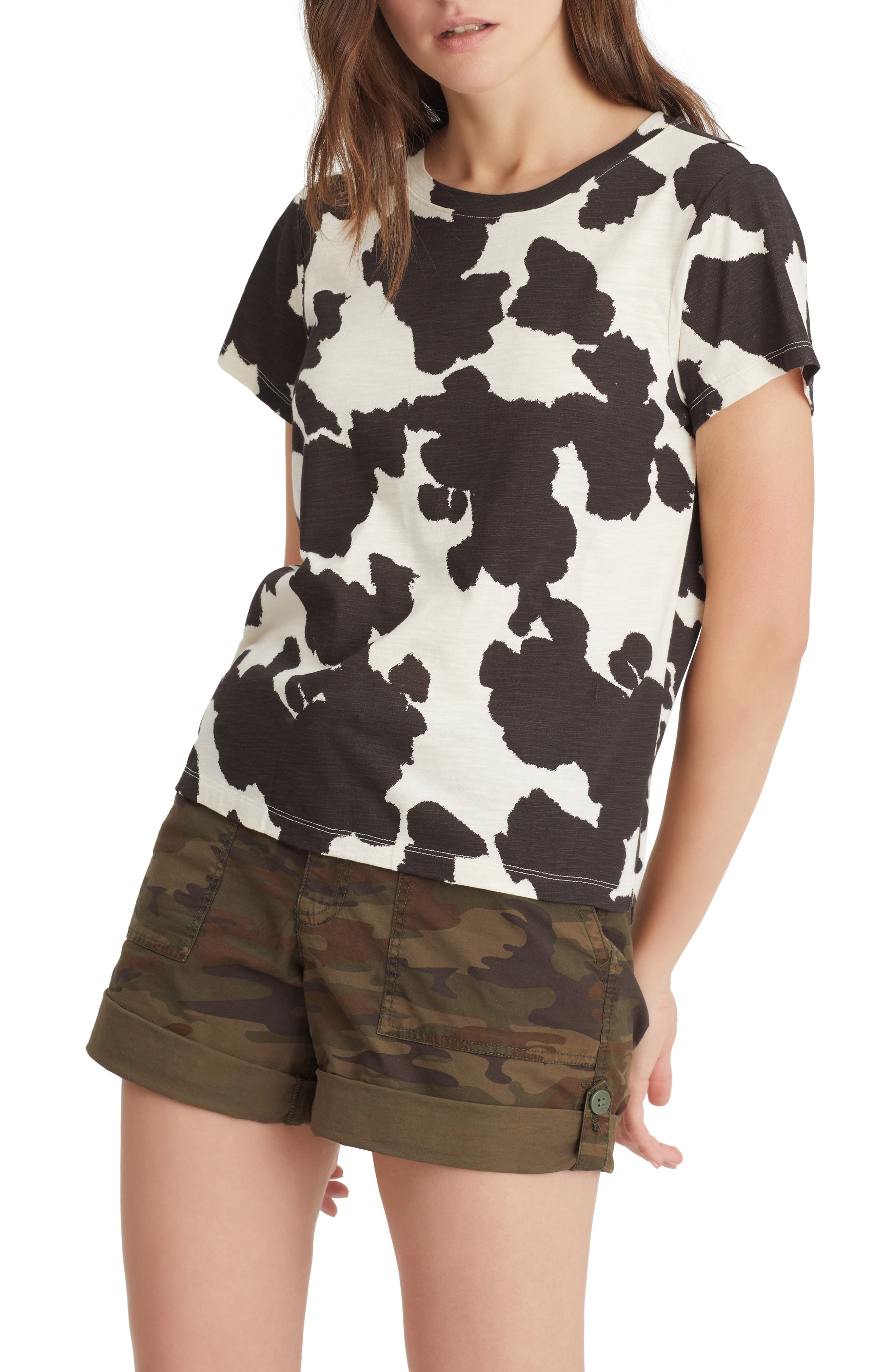 Sanctuary The Perfect Animal Print Cotton & Modal Top In Pony Print