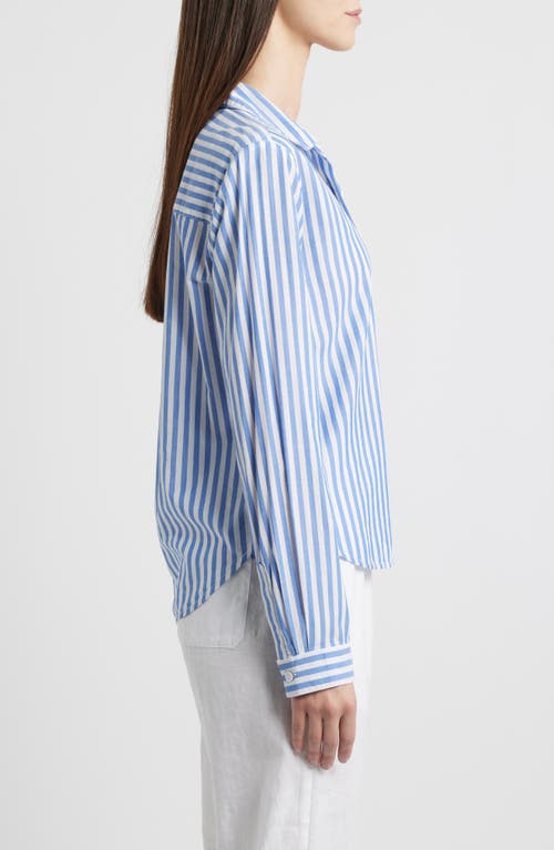 BEACHLUNCHLOUNGE BEACHLUNCHLOUNGE CANDY STRIPE COTTON BLEND BUTTON-UP SHIRT