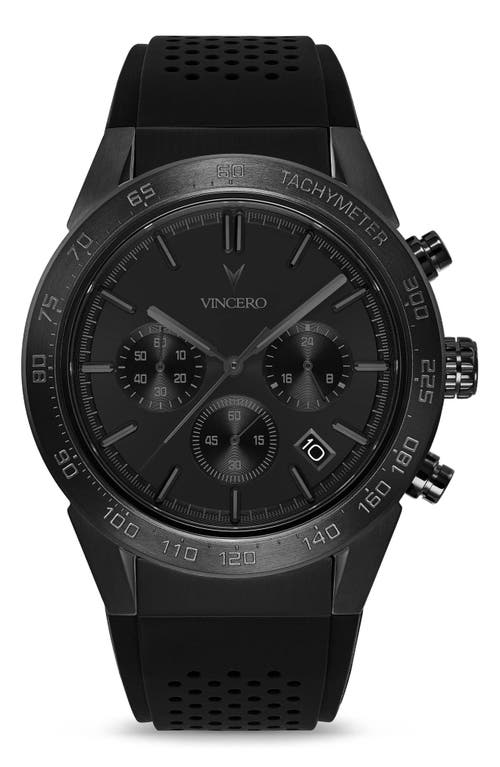 Vincero The Rogue Chronograph Silicone Strap Watch, 43mm in Black at Nordstrom