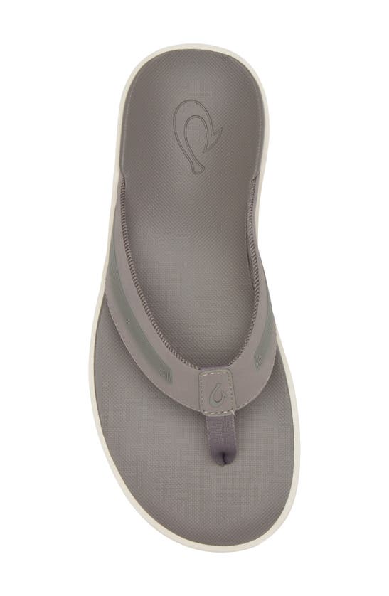 Shop Olukai Leeward Flip Flop In Graphite / Graphite