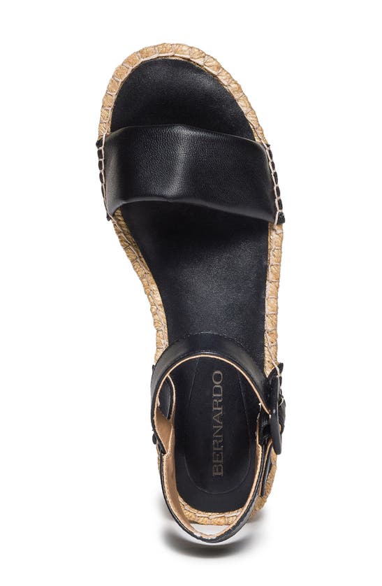 Shop Bernardo Footwear Madrid Ankle Strap Espadrille Platform Wedge Sandal In Black