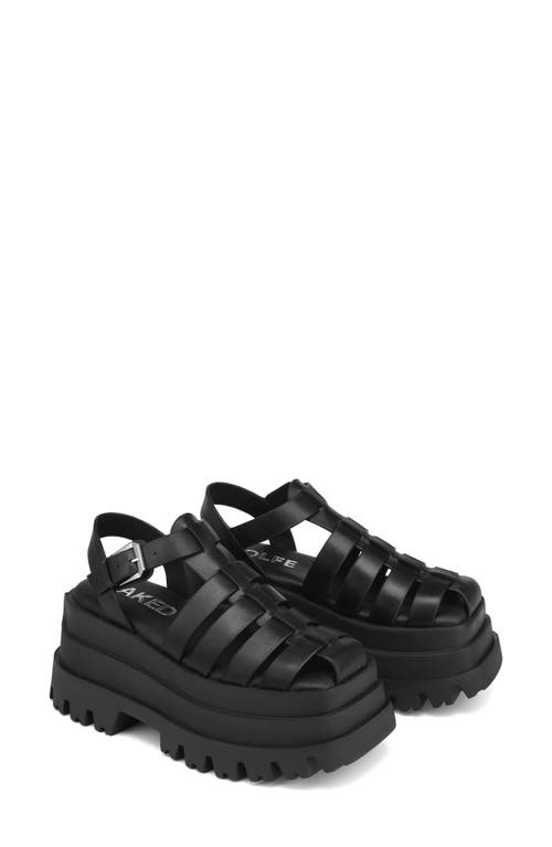 Devil Platform Fisherman Sandal in Black