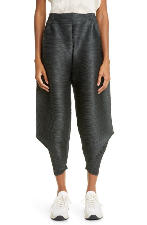 Pleats Please Issey Miyake Tour Pleated Crop Pants in Charcoal