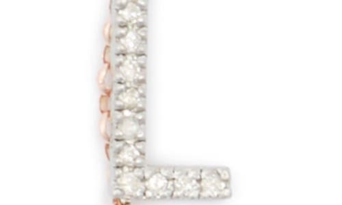 Meshmerise Diamond Initial Bezel Bracelet In Rose-l