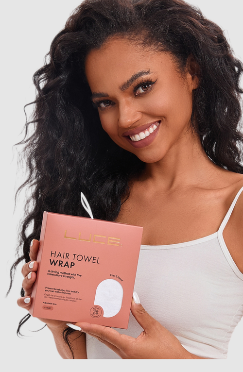 Luce Beauty Adjustable Hair Towel Wrap In White