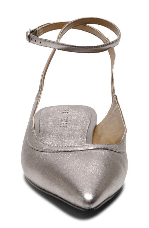 Free People Jules Pointy Toe Ankle Strap Leather Flat In Gunmetal
