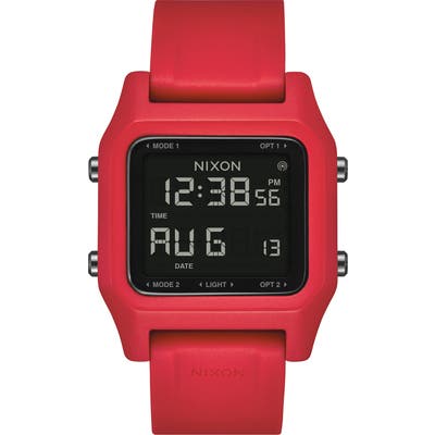 Nixon Staple Digital Silicone Strap Watch,