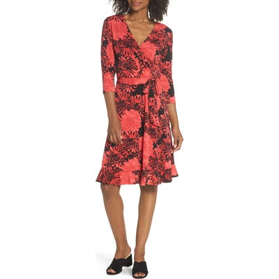 Leota Perfect Floral Ruffle Hem Dress