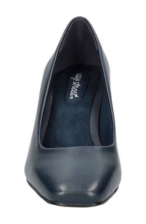Easy Street Women's Poet Square Toe Pumps In Navy