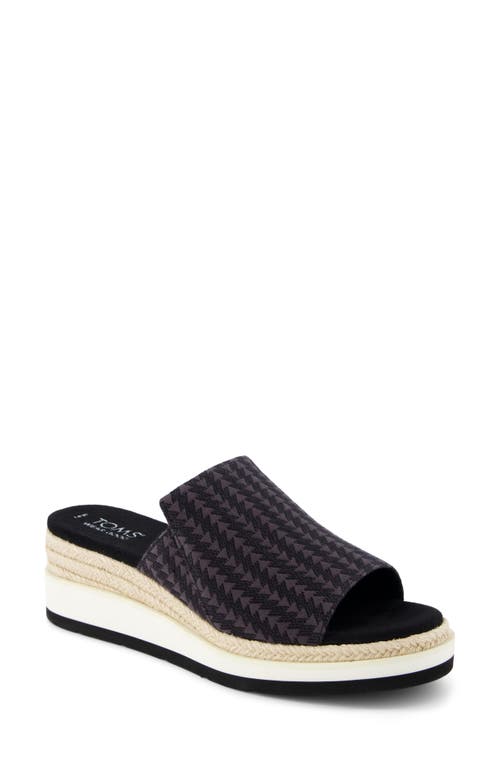 Shop Toms Margo Espadrille Wedge Slide Sandal In Black