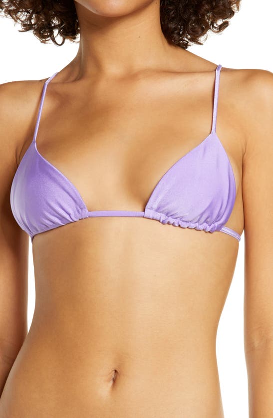 Jade Swim Via Triangle Bikini Top In Iris Sheen
