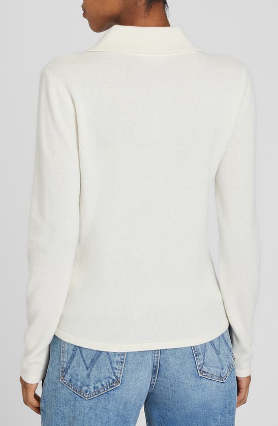 Shop Club Monaco Cashmere Polo Sweater In Ivory / Ivoire